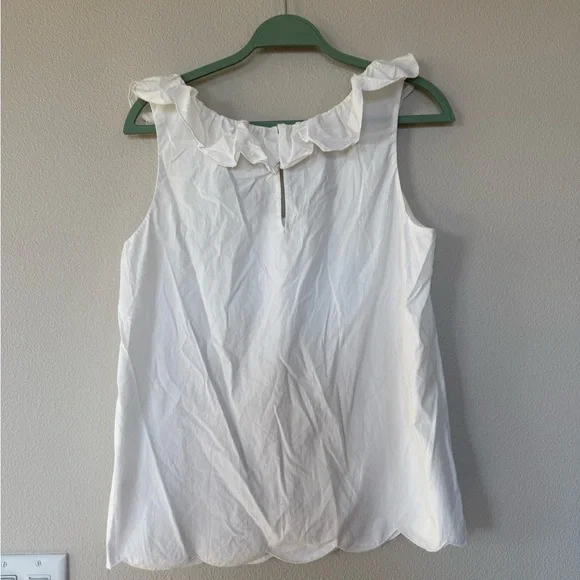 Kate Spade White Ruffled Tank Top - Picture 2 of 3
